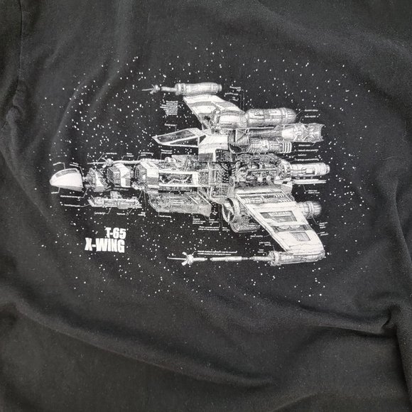 Star Wars Crew Neck T-Shirt X Wing T-65 Graphic Tee  Men's Medium - Picture 5 of 6